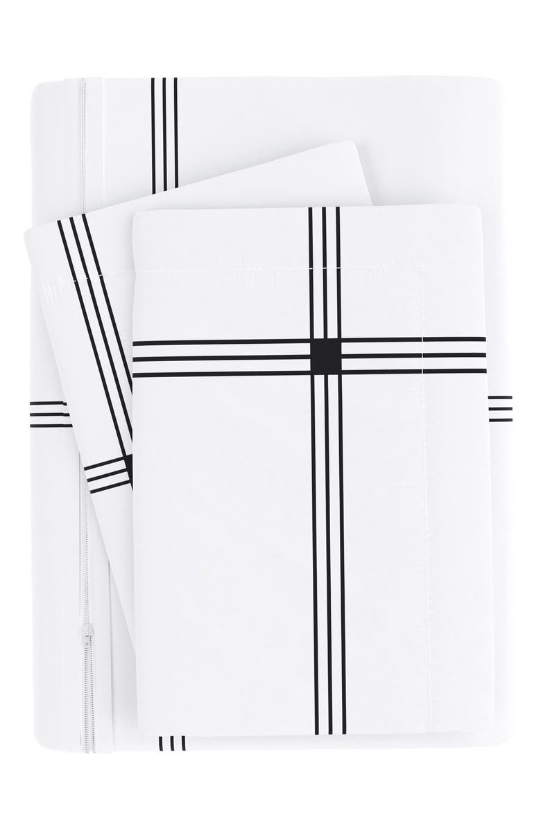 HOMESPUN Premium Ultra Soft Grid 3-Piece Duvet Cover Set, Alternate, color, Gray