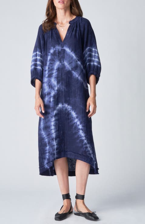 Tie Dye Gauze Dress with Pockets