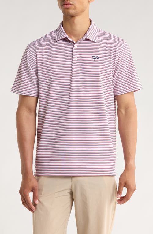 Quiet Golf Sunny Active Stripe Polo in Maroon 