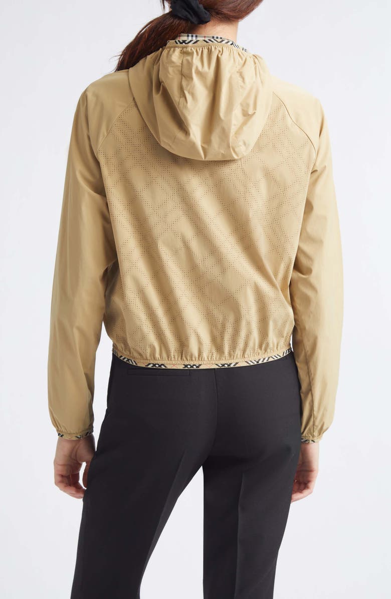 Burberry Ambrook Stretch Nylon Hooded Jacket, Alternate, color, Beige