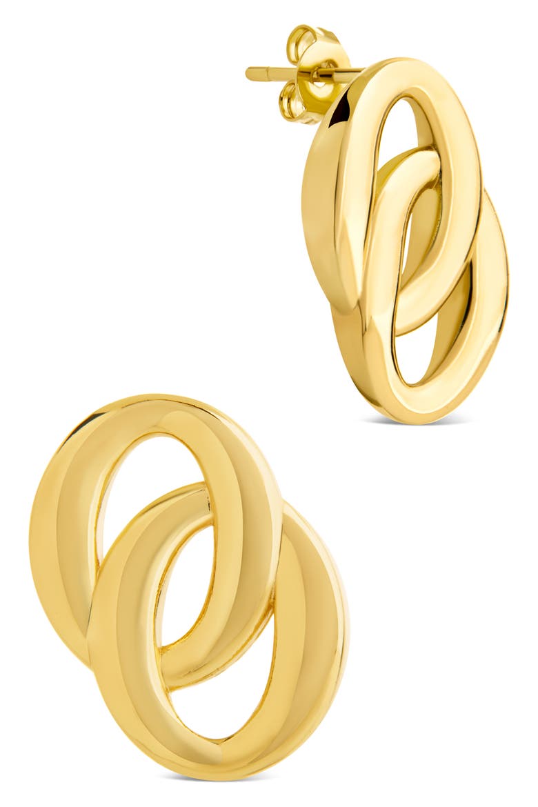 Sibylle Interlocking Ring Stud Earrings, Main, color, GOLD