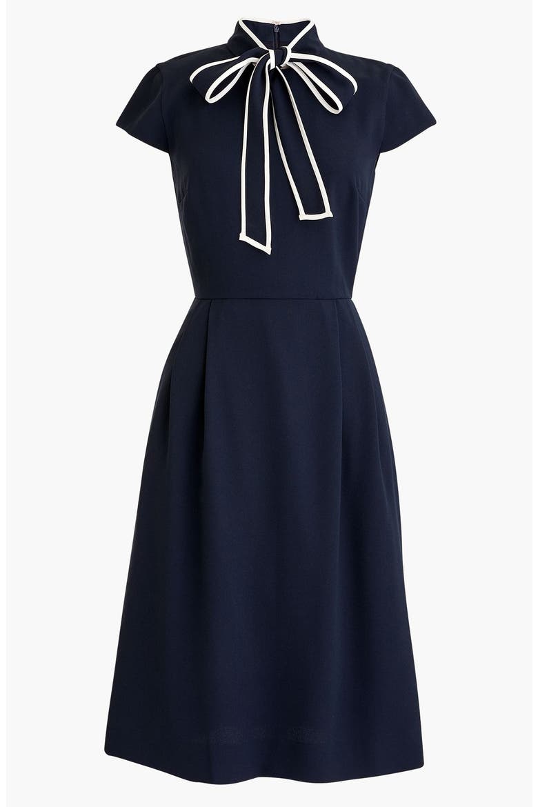 Tie-Neck Dress, Alternate, color, NAVY