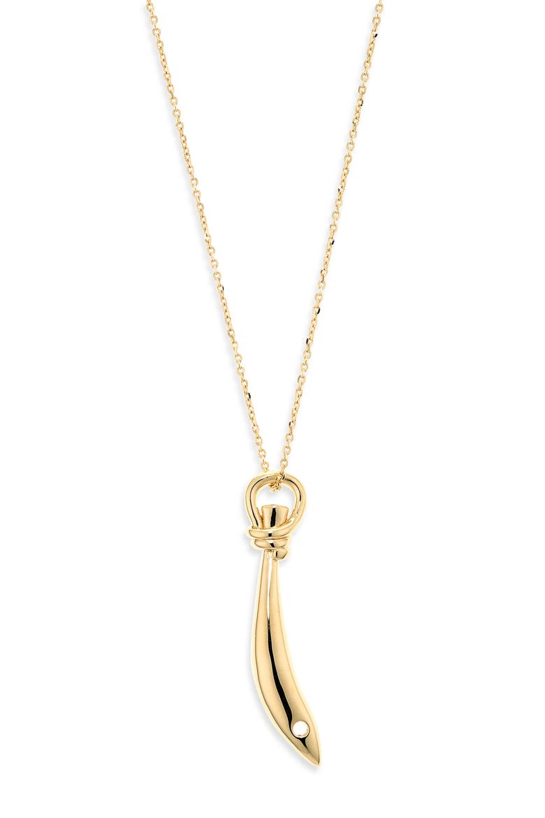 Sardine Long Pendant Necklace, Main, color, 8120 YELLOW GOLD