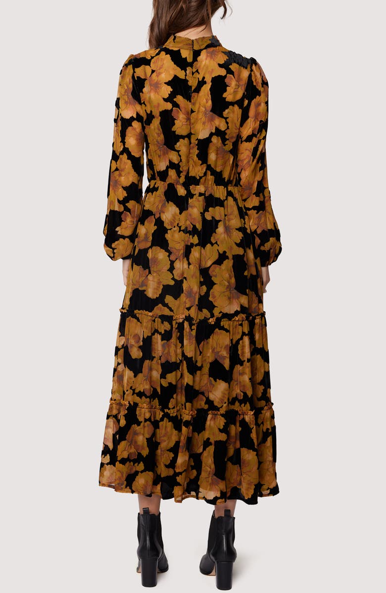 Lost + Wander Massimo Long Sleeve Maxi Dress, Alternate, color, Black Gold