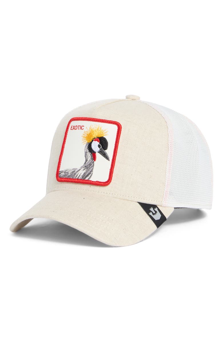 Goorin Bros. Crane Patch Trucker Hat, Main, color, Creme