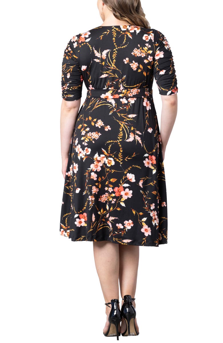 Kiyonna Gabriella Print Jersey A-Line Dress, Alternate, color, Midnight Garden