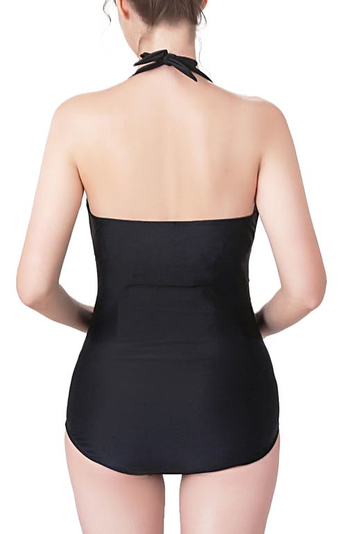 Kimi & Kai Dana Upf 50+ One-piece Maternity Swimsuit In Black