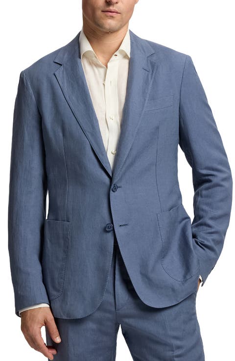 Single Breasted Silk 
Linen Sport Coat