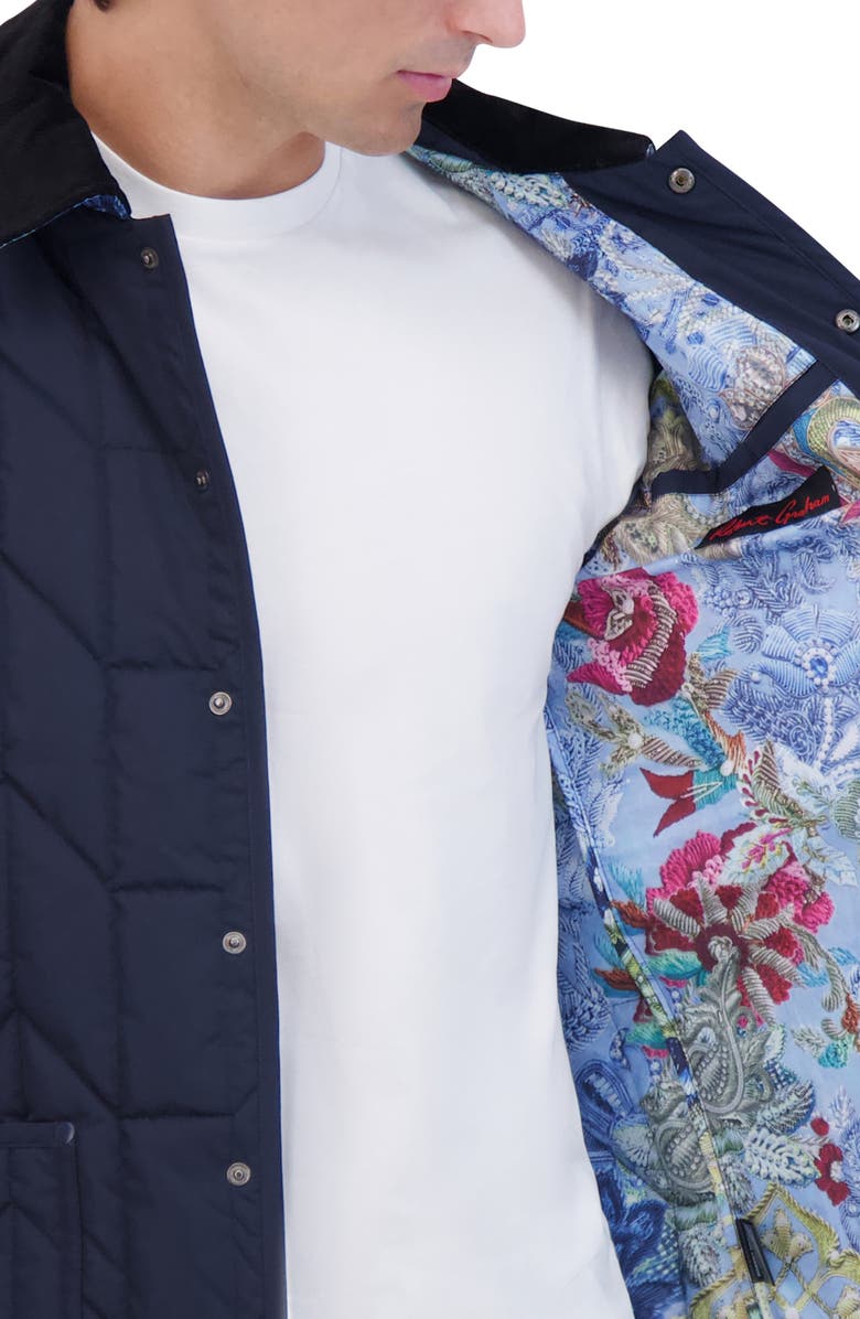 Robert Graham Water Repellent Quilted Chore Coat, Alternate, color, Navy