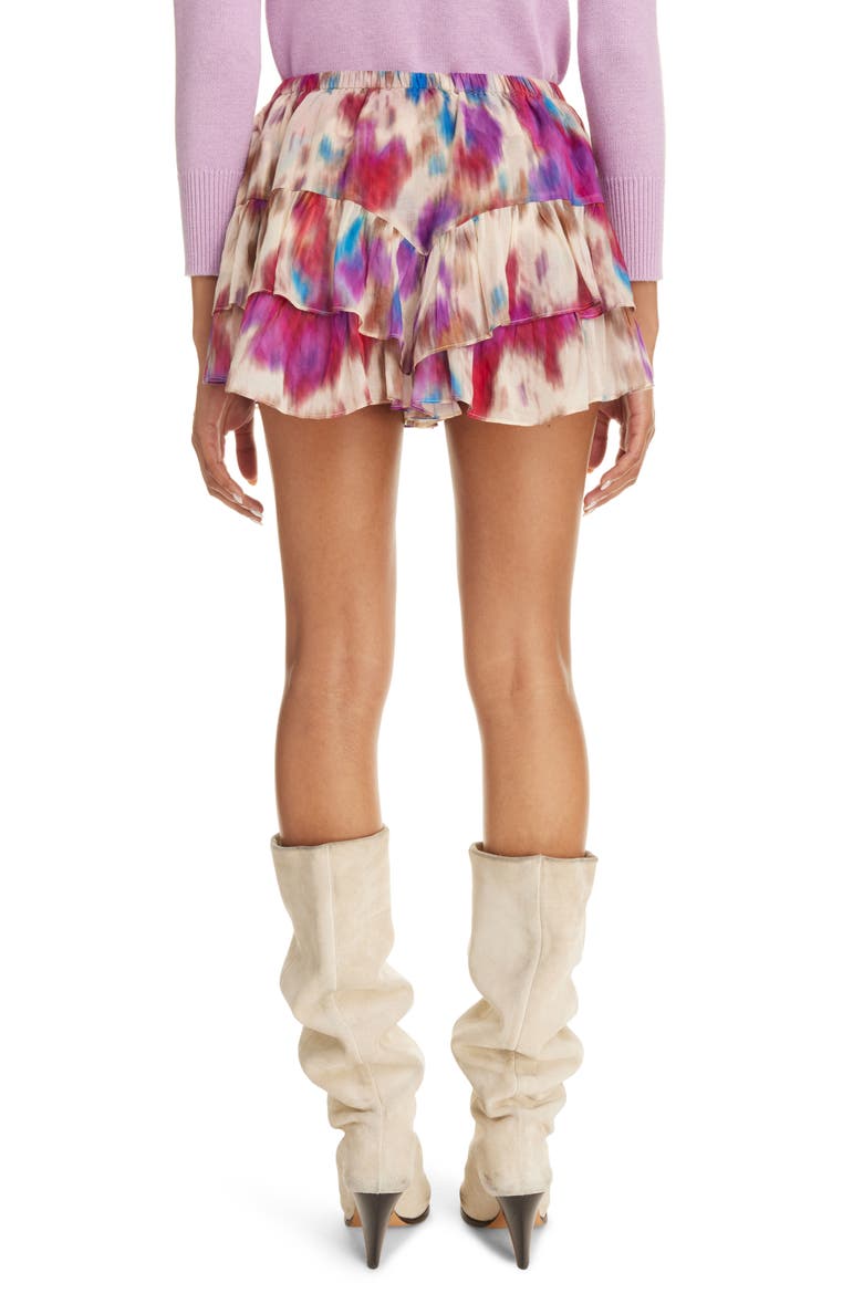 Jocadia Tiered Cotton Skort, Alternate, color, BEIGE/ RASPBERRY
