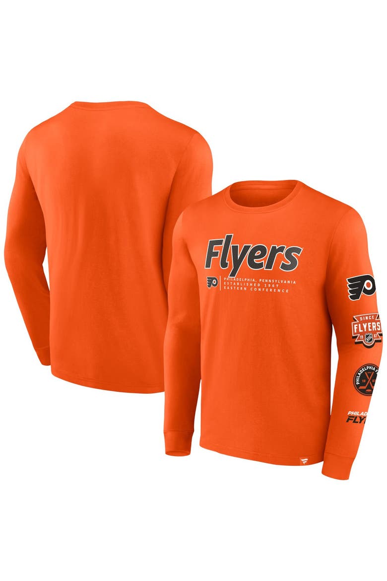 Men's Fanatics Branded Orange Philadelphia Flyers Strike the Goal Long Sleeve T-Shirt, Alternate, color, Orange