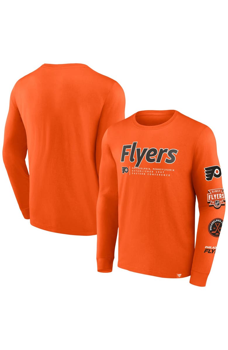FANATICS Men's Fanatics Branded Orange Philadelphia Flyers Strike the Goal Long Sleeve T-Shirt, Alternate, color, Orange