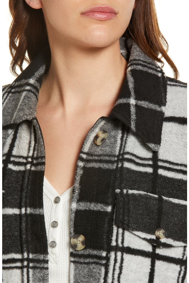 Holden High Pile Fleece Jacket, Alternate, color, BLACK CREAM PLAID