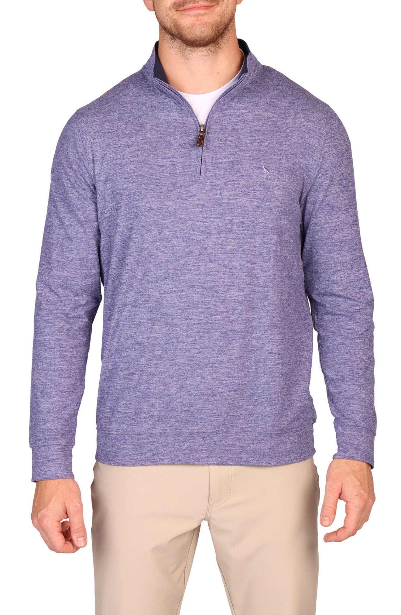TailorByrd Brushed Mélange Quarter Zip Pullover
