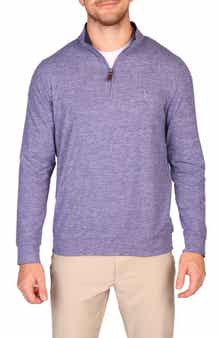TailorByrd Brushed Mélange Quarter Zip Pullover