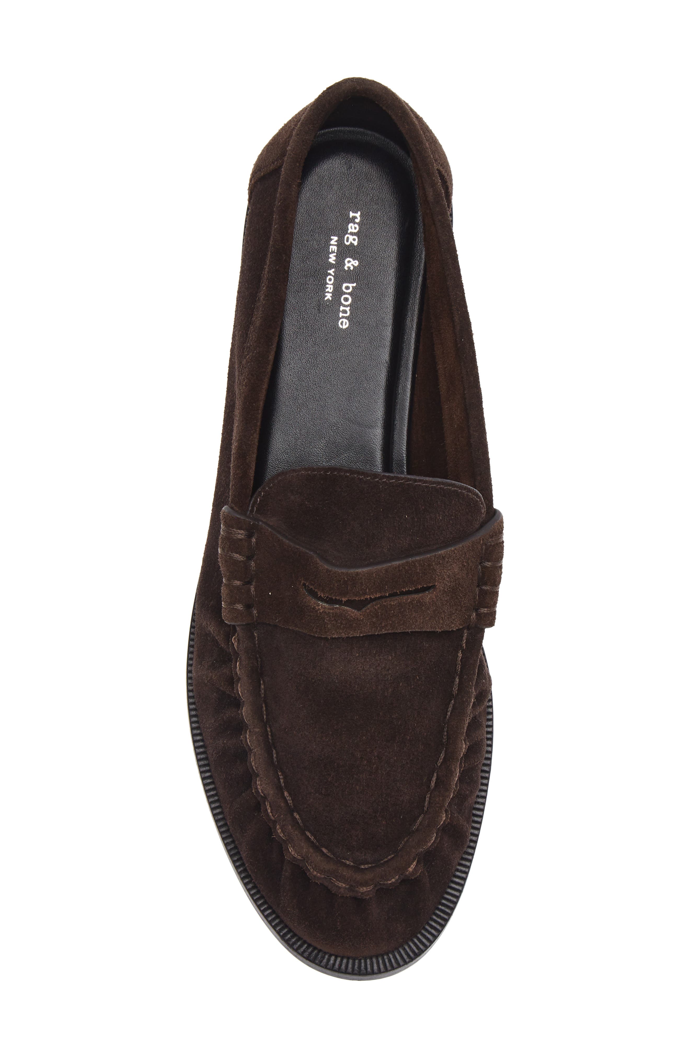 Lexi Penny Loafer, Alternate, color, DARK CHOCOLATE SUEDE