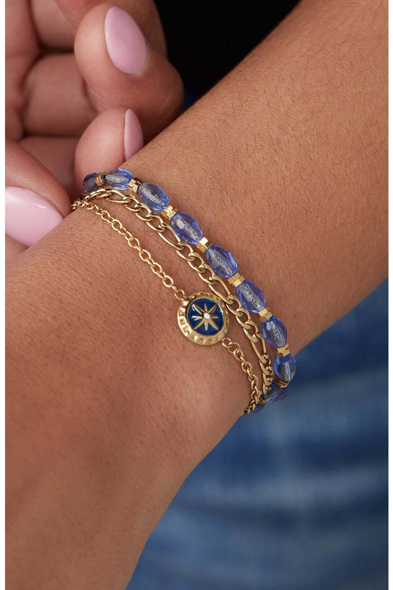 Compass Stranded Bracelet Set, Alternate, color, Gold