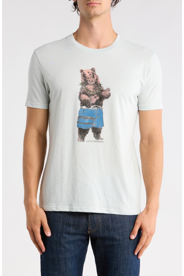 Ukulele Bear Graphic T-Shirt, Main, color, MISTY BLUE
