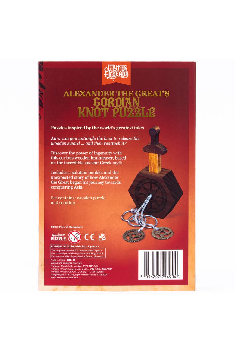 Alexander the Great's Gordian Knot Wooden Brainteaser Puzzle, Alternate, color, Multicolored
