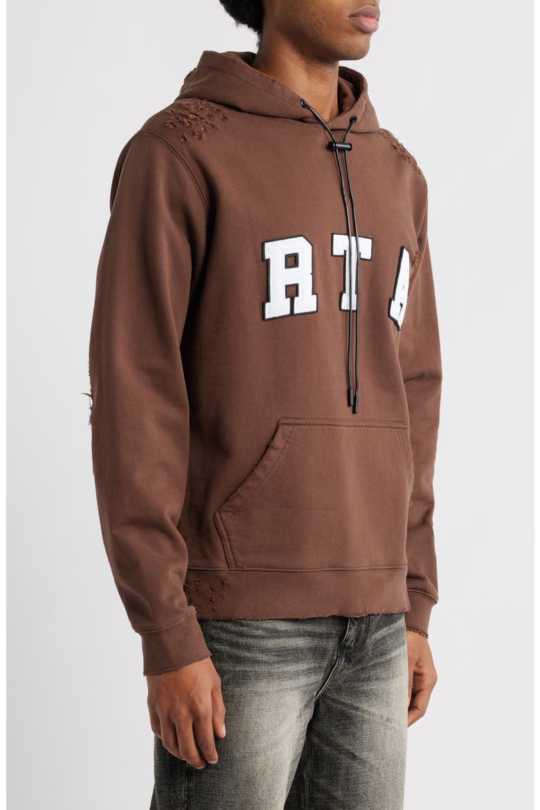 Markus Collegiate Frayed Hoodie, Alternate, color, BROWN COLLEGIATE