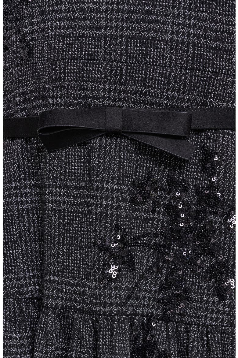 Plaid Sequin Ponte Minidress, Alternate, color, BLACK MULTI
