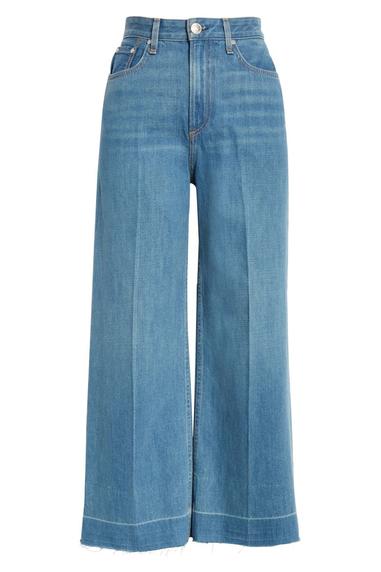 Ruth Super High Waist Raw Crop Wide Leg Jeans, Alternate, color, MAZIE