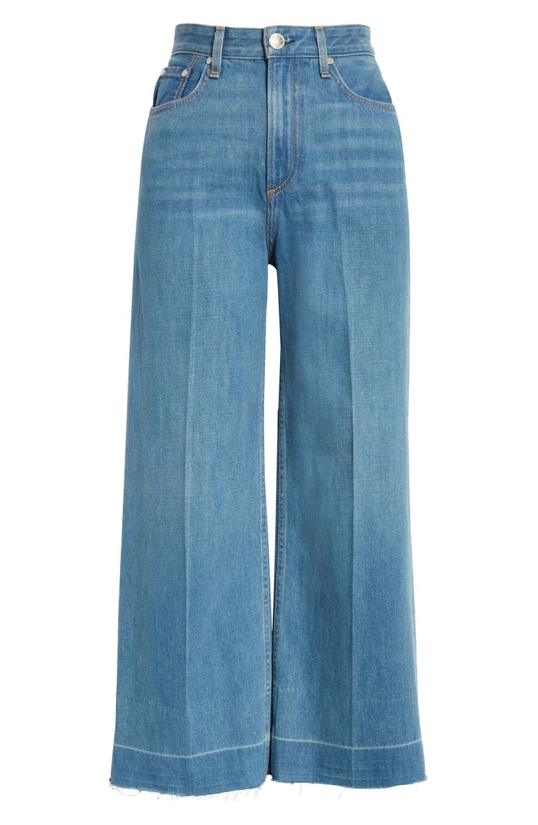 rag & bone Ruth Super High Waist Raw Crop Wide Leg Jeans, Alternate, color,