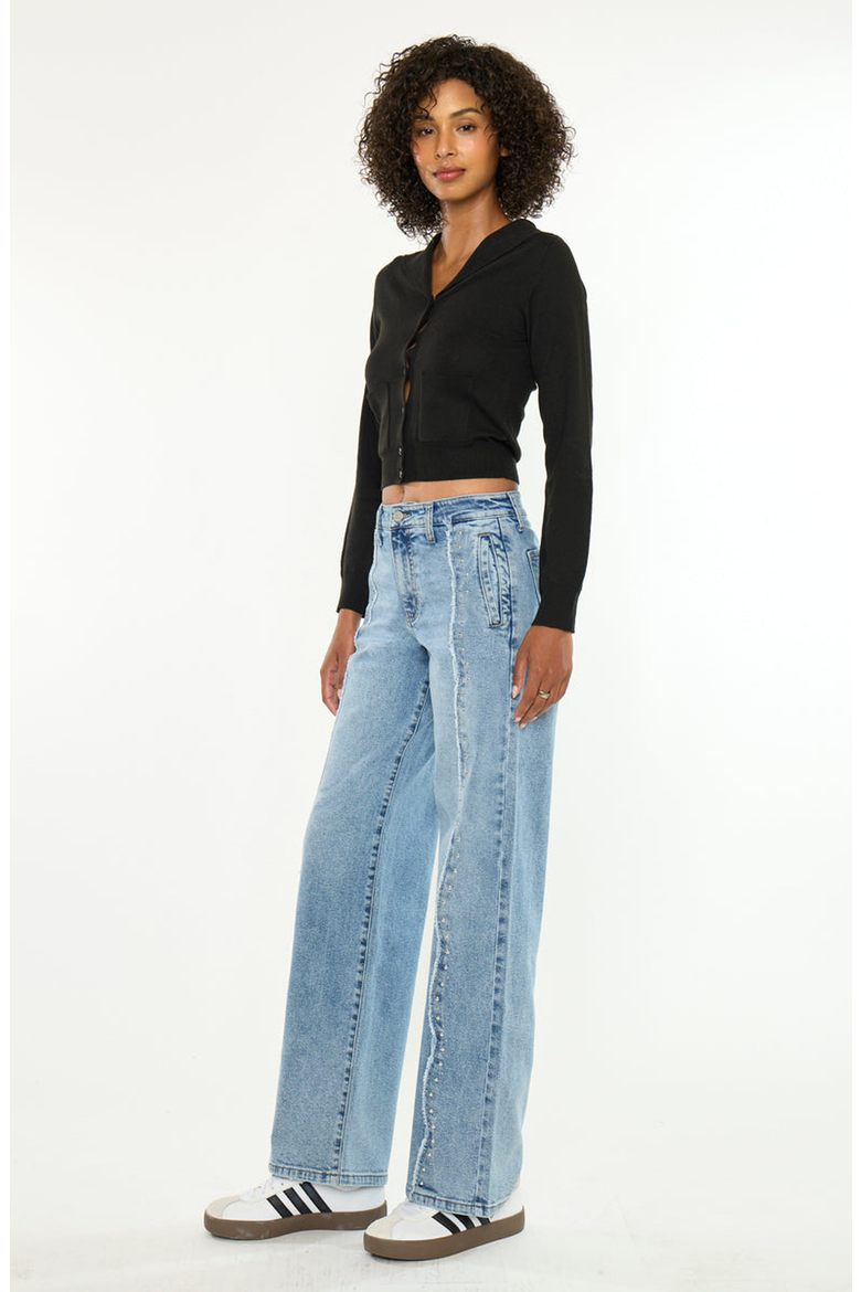 Skyline High Rise Wide Jeans, Alternate, color, Medium Wash