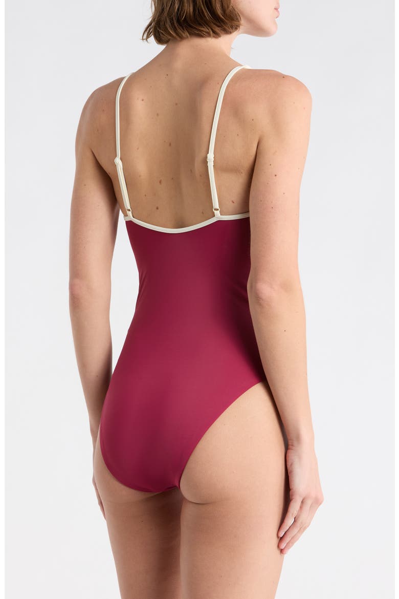Soleil One-Piece Swimsuit, Alternate, color, ANEMONE