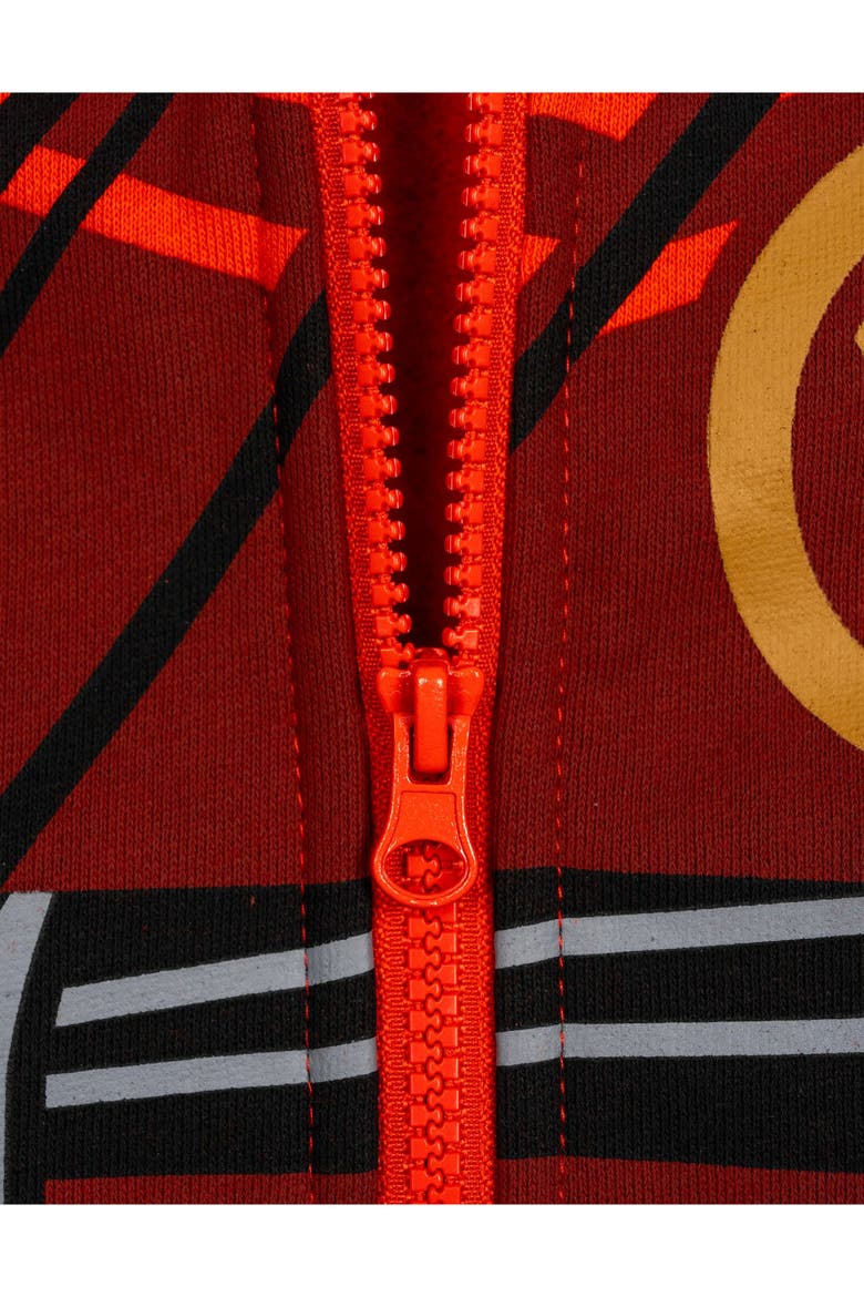 Ninjago Fleece Zip-Up Hoodie, Alternate, color, Ninja Kai Red