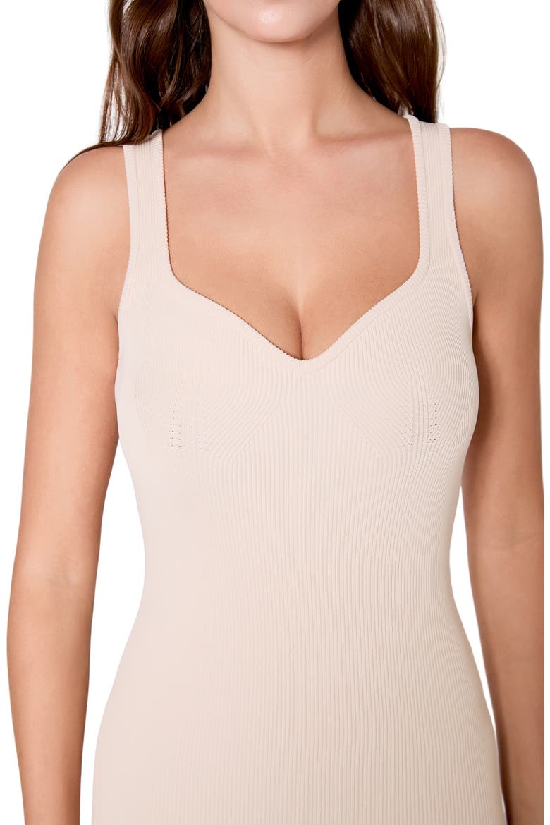 Sweetheart Neck Rib Maxi Dress, Alternate, color, CREAM