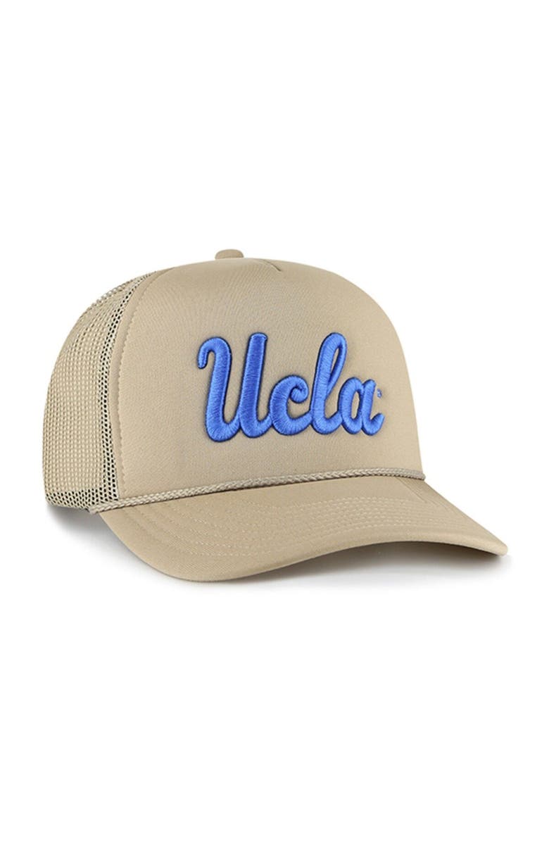 '47 Men's '47 Khaki UCLA Bruins Foam Front Mesh Trucker Snapback Hat, Alternate, color, 