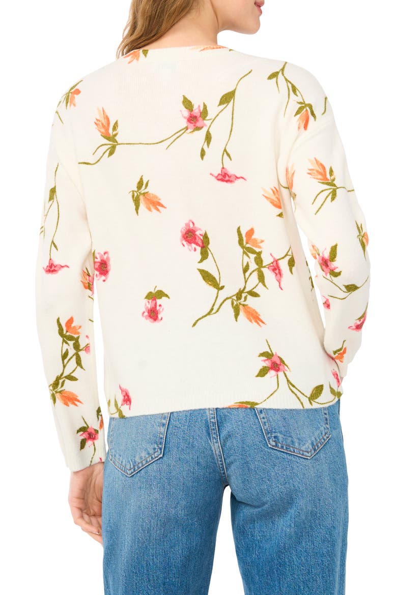 Floral Cardigan, Alternate, color, NEW IVORY FLORAL