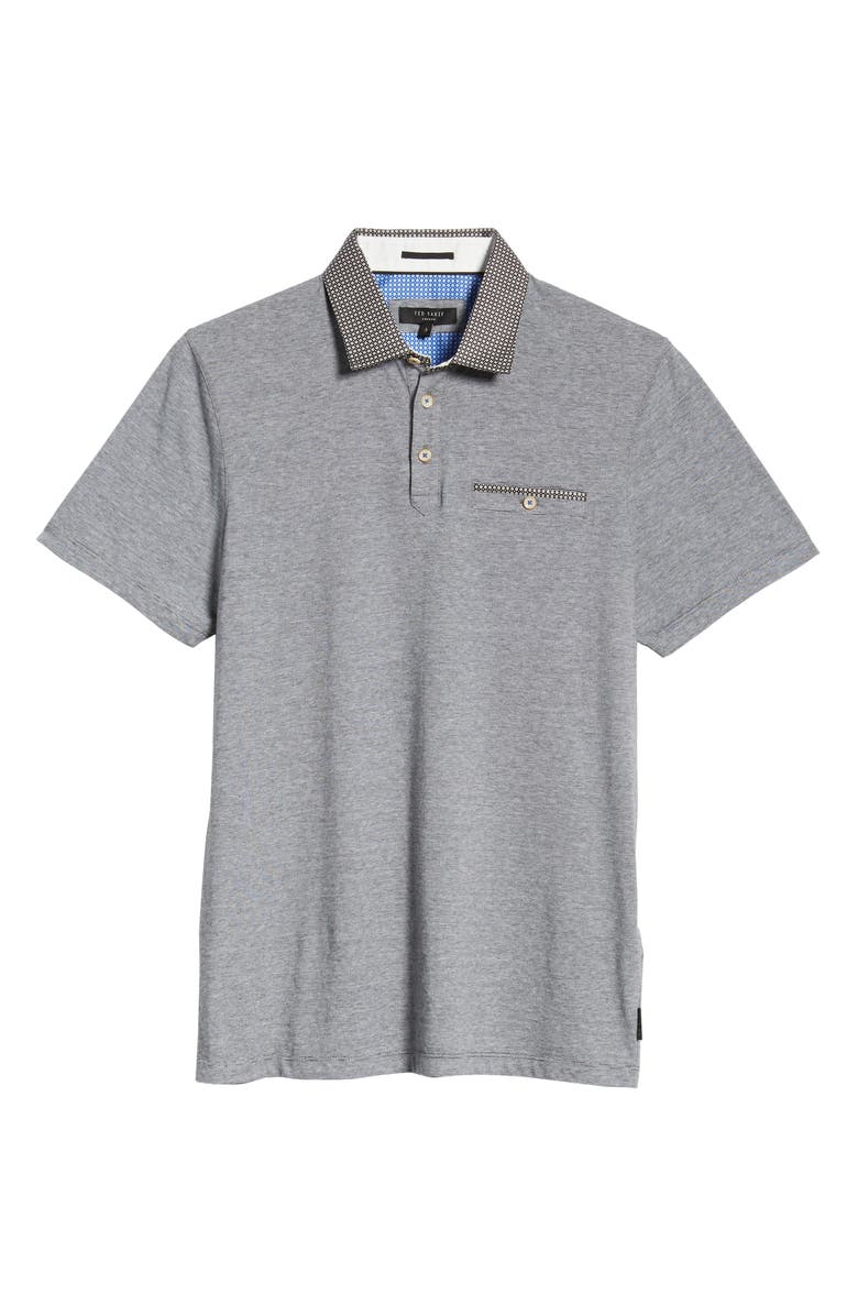 Ted Baker London Gwack Slim Fit Pinstripe Pocket Polo, Alternate, color, 