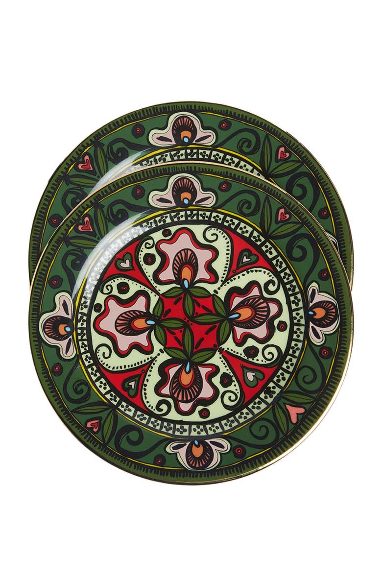 La DoubleJ Dessert Plates Set Of 2 Abundance Dark Green, Main, color, Abundance Dark Green