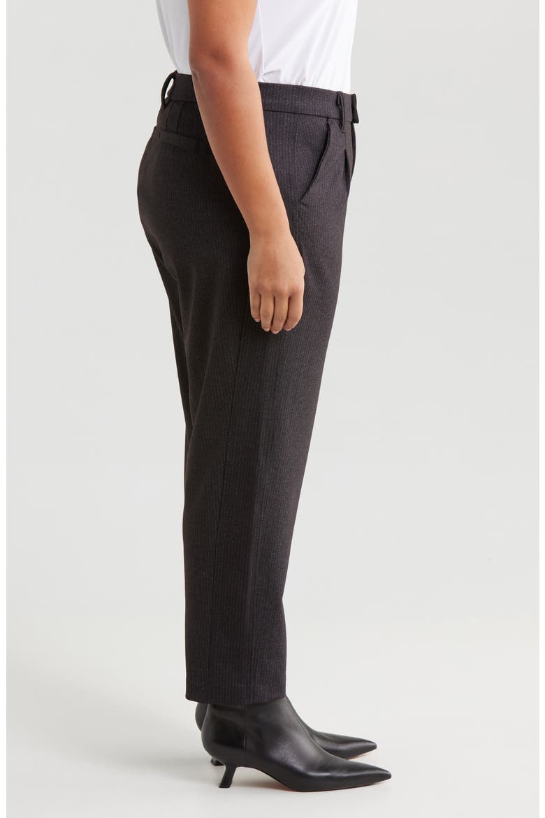 'Ab'Solution Skyrise Pleated Ankle Straight Leg Pants, Alternate, color, CHARCOAL GREEN