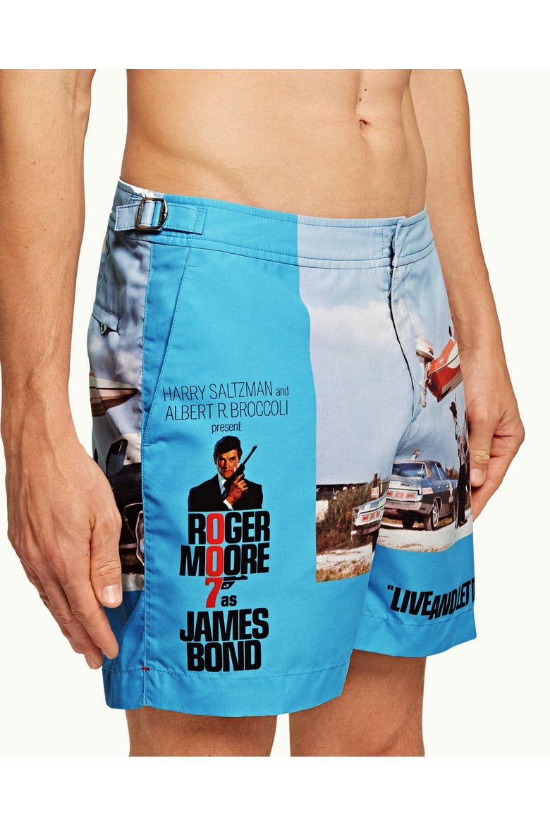 Bulldog Tailored-Fit Swim Shorts, Alternate, color, LIVE AND LET DIE