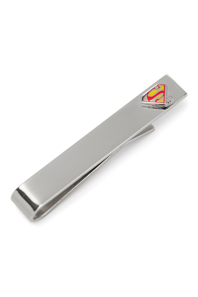 Superman Hidden Message Tie Bar, Main, color, SILVER