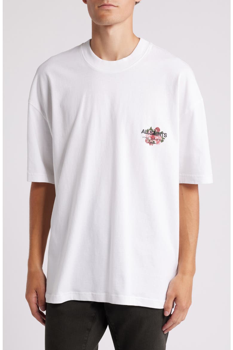 Roza Cotton Graphic T-Shirt, Main, color, ASHEN WHITE