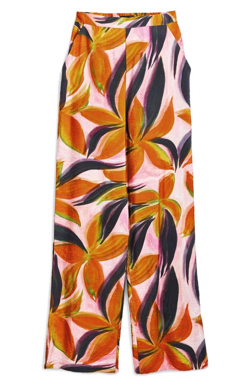 Desigual Floral Print Trousers In Pink
