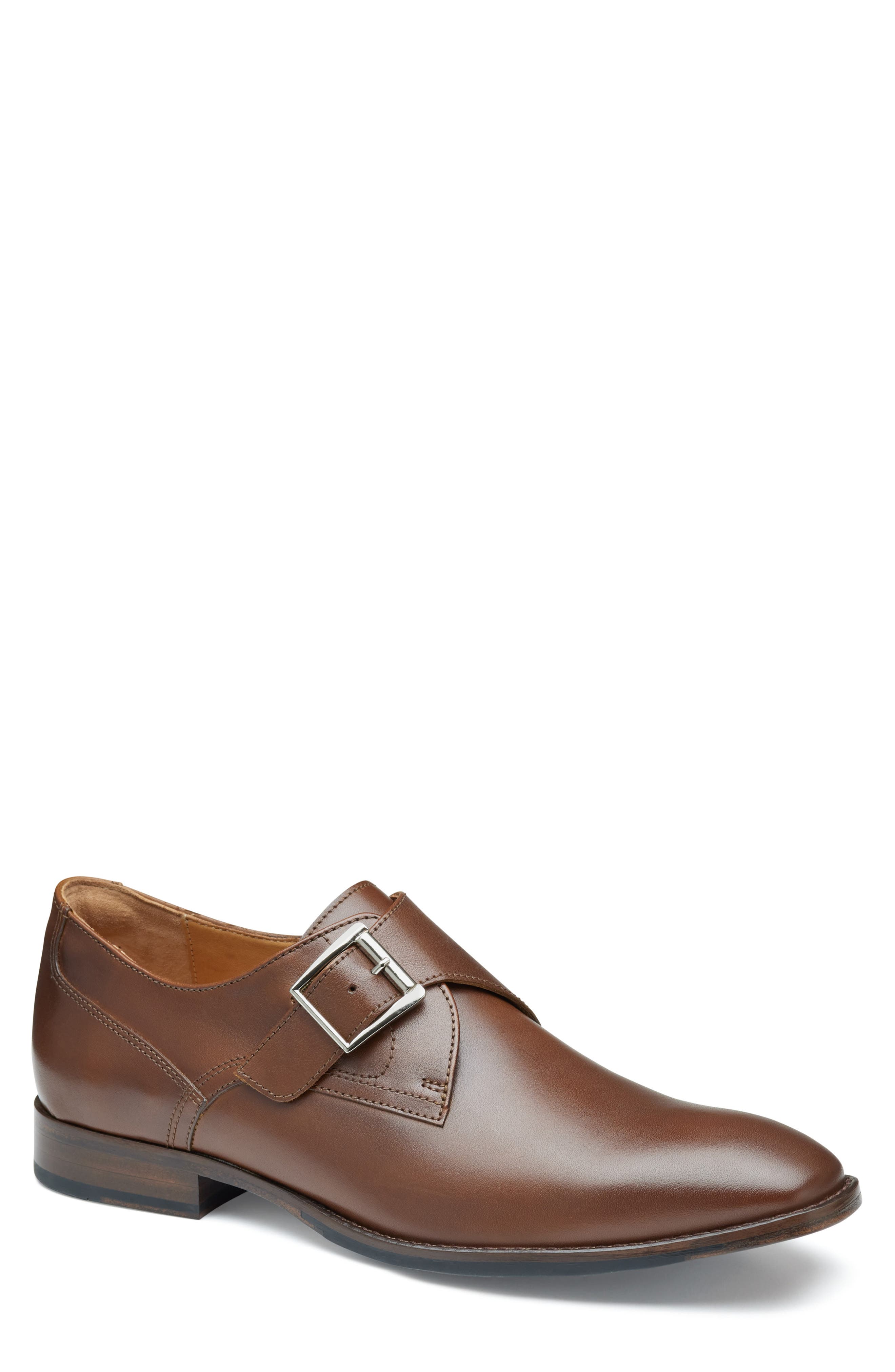 Johnston & Murphy Richland Monk Strap Shoe, Main, color, Mahogany Full Grain