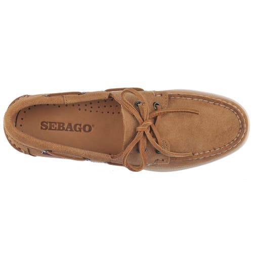 Sebago Docksides Portland Flesh Out Camel Suede In Brown