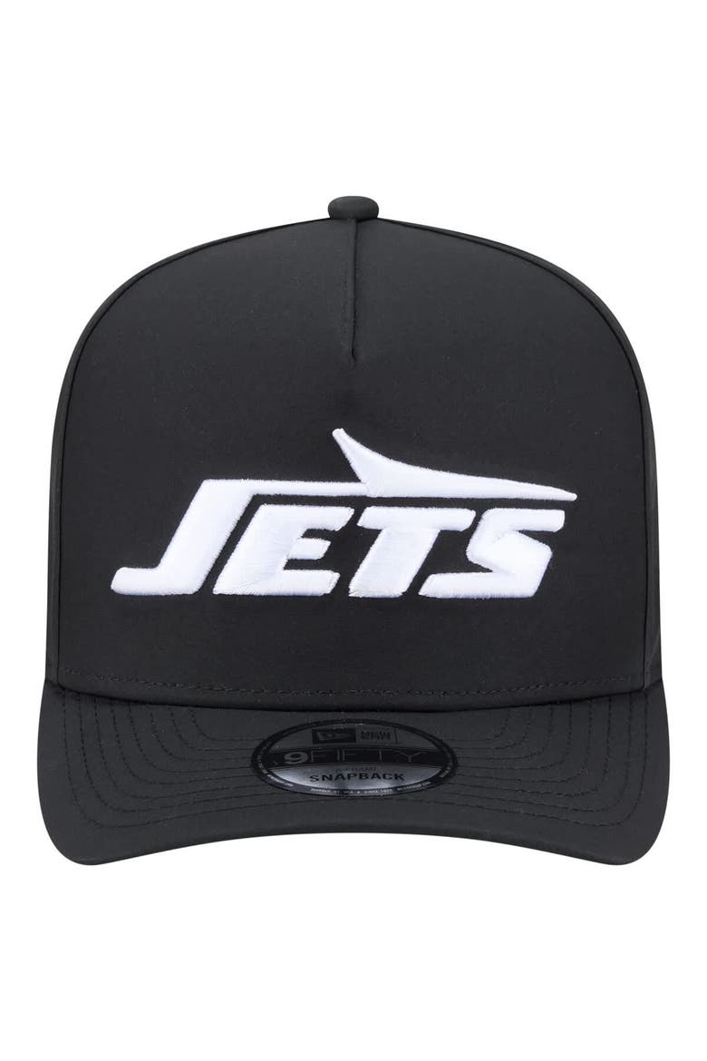 Men's New Era  Black New York Jets Gore-Tex A-Frame 9FIFTY Adjustable Hat, Alternate, color, Black