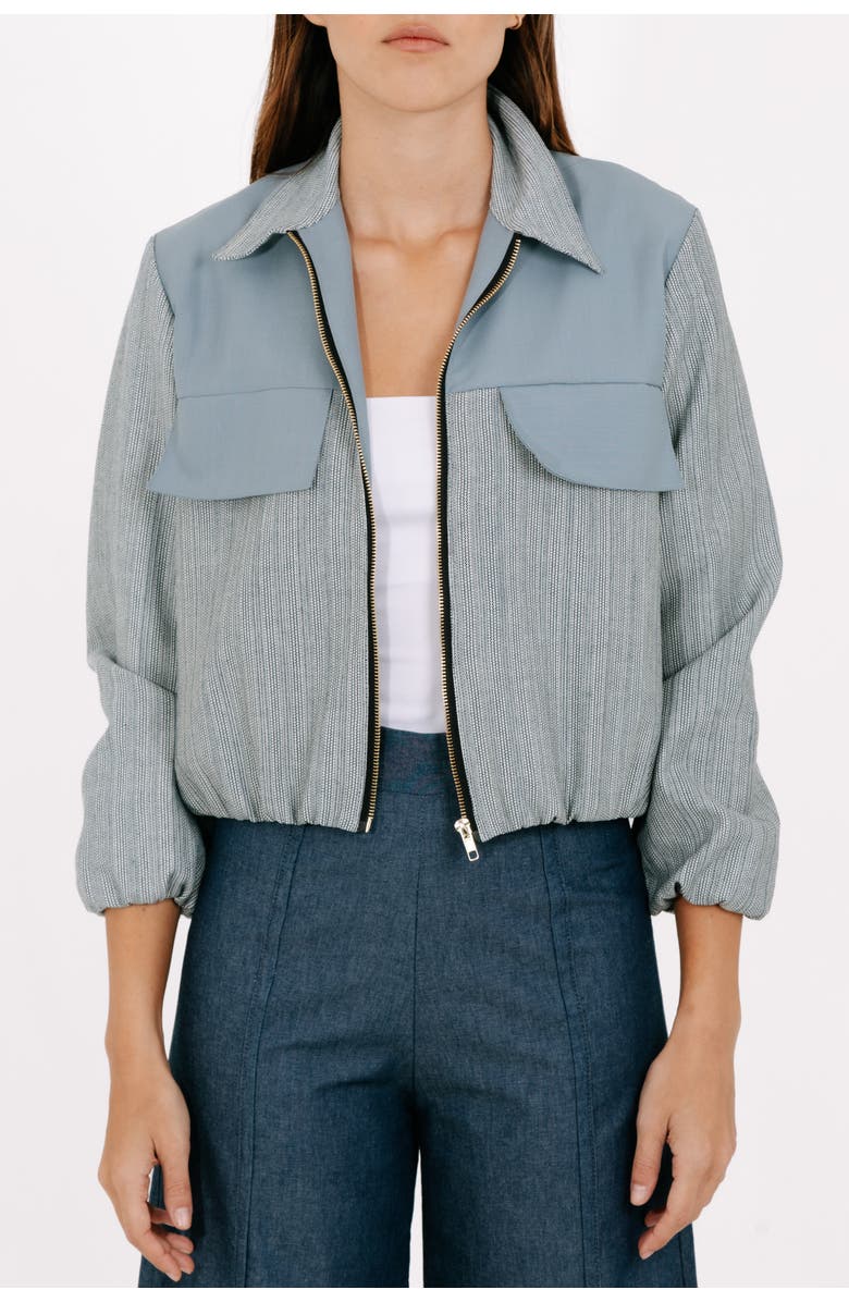 Valentina Gordon Stillwater Bomber Jacket, Main, color, Denim
