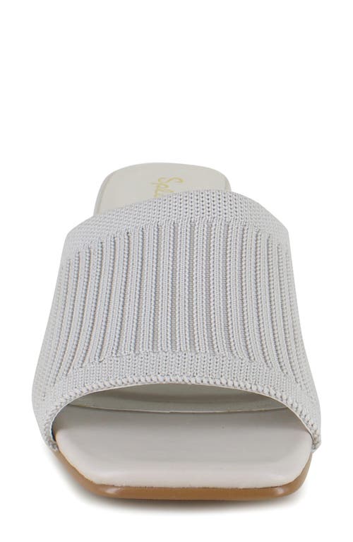 Splendid Hadley Kitten Heel Slide Sandal In White Sand Knit