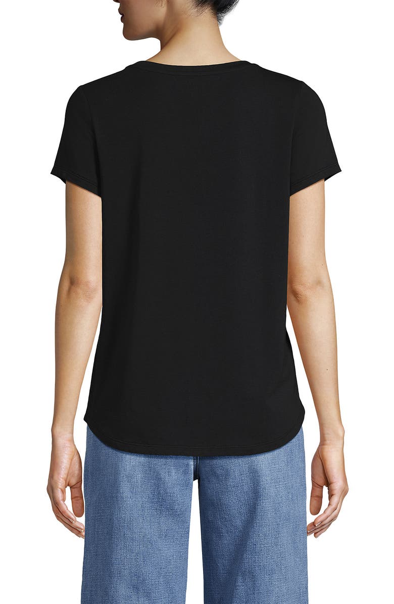 Lands' End Lightweight Jersey T-shirt, Alternate, color, Black
