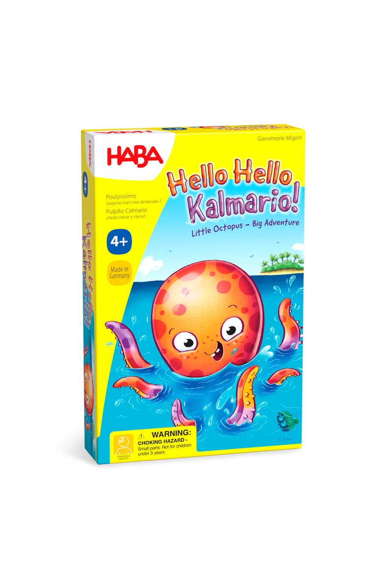 HABA Hello Hello Kalamario Ages 4+ Fun Octopus Toy Board Game for Kids and Puzzle Games - Family Games for Family Game Night and Classroom Games, Main, color, Yellow Multi