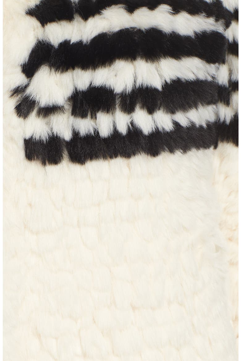 Faux Fur Jacket, Alternate, color, IVORY W BLACK STRIPES