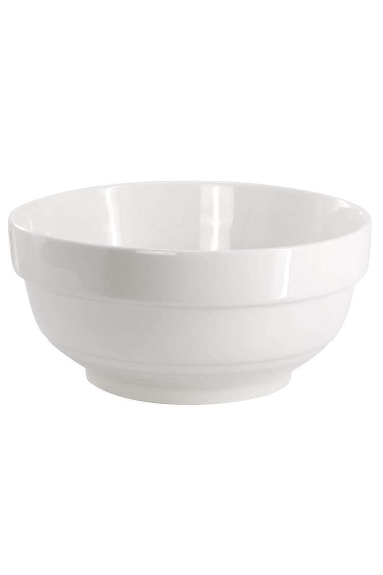 4 Piece Fine Ceramic Serving Bowl Set in White, Alternate, color, White