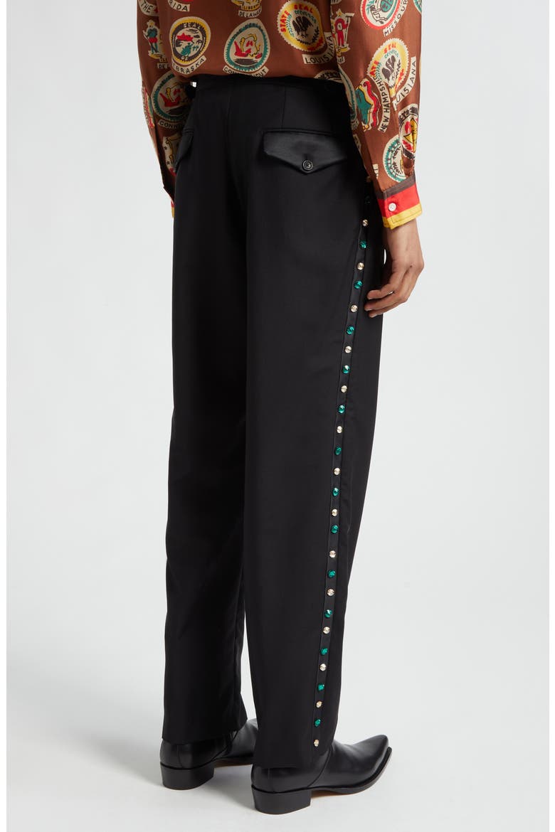 Crystal Wool & Mohair Tuxedo Trousers, Alternate, color, BLACK